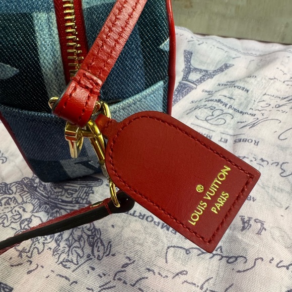 Louis Vuitton Red and Blue Patchwork Denim Clear Crossbody Bag - Picture 10 of 11